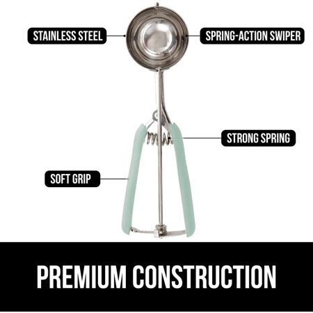 Premium Stainless Steel  Spring-Loaded Scoop for Fruit  Cookie and Ice Cream