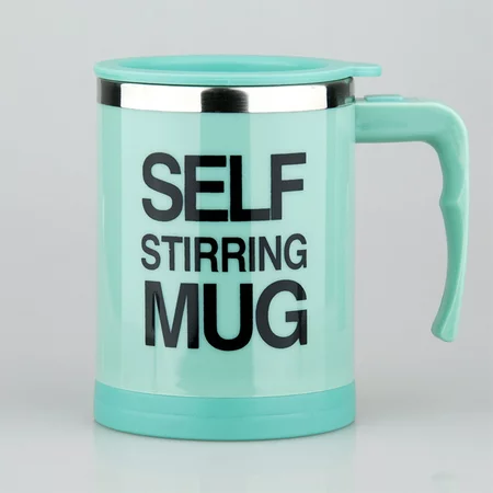 Yipa Stainless Steel Coffee Mug Self Stiring Mugs Electric Automatic Mixing Cups for Stir Coffee Milk Mix Juice Drink and Plastic 300ml 12-16 OZ (Gree