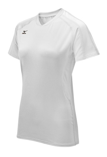 Mizuno Women's Techno Volley Iv Short Sleeve Jersey, White, Xx-small