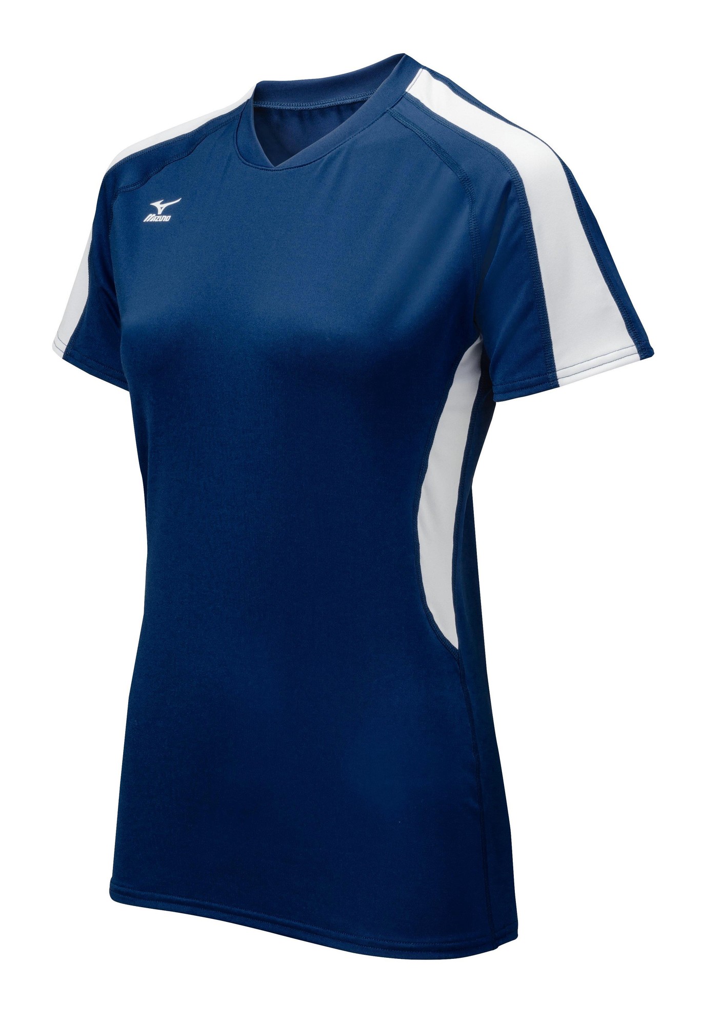 Mizuno Women's Techno Volley Iv Short Sleeve Jersey, Navy/white, Xx-small