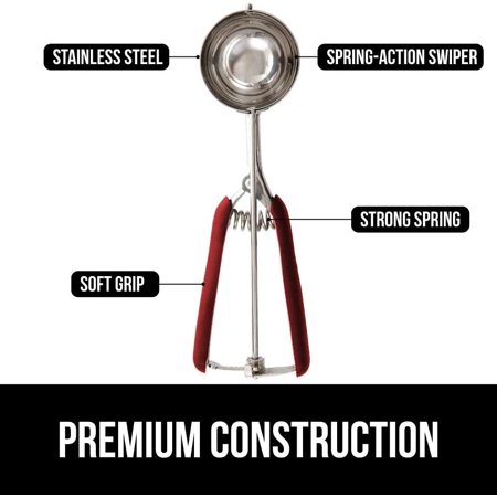 Premium Stainless Steel  Spring-Loaded Scoop for Fruit  Cookie and Ice Cream