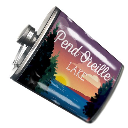 NEONBLOND Flask Lake Retro Design Lake Pend Oreille