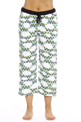 Just Love Womens Pajamas Cotton Capri Pants 6331-10389-XL (Medium, Chevron Sky - Blue)