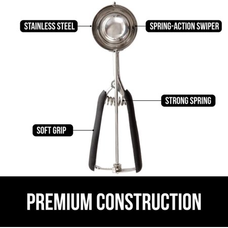 Premium Stainless Steel  Spring-Loaded Scoop for Fruit  Cookie and Ice Cream