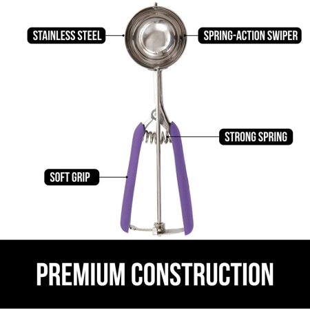 Premium Stainless Steel  Spring-Loaded Scoop for Fruit  Cookie and Ice Cream