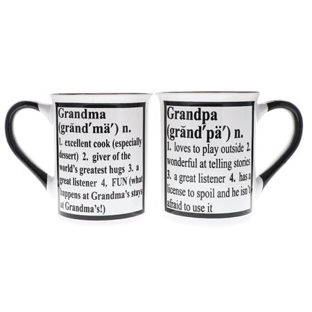 Cottage Creek Grandma Grandpa 16 Fl Oz Ceramic Coffee Mugs  Set of 2