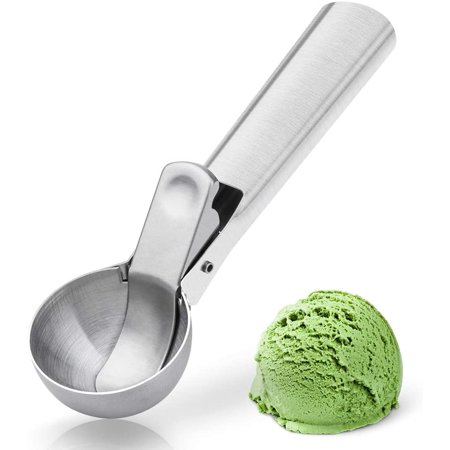 Premium Ice Cream Scoop – Stainless Steel Ice Cream Scooper with Easy Trigger  Cookie Spoon with Comfortable and Anti-Freeze Handle  Perfect for Fro
