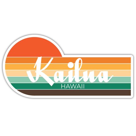 Kailua Hawaii 3439 X 2.25 Inch Fridge Magnet Retro Vintage Sunset City 70s Aesthetic Design