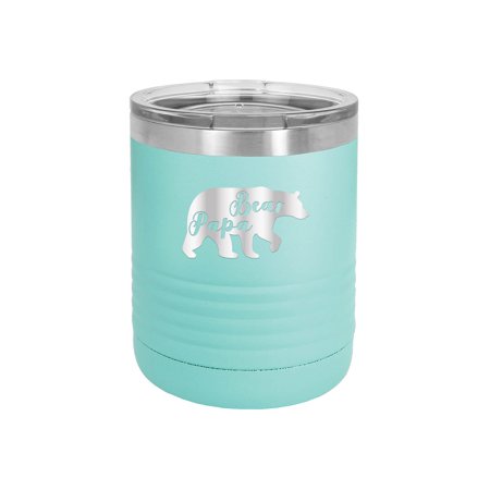 Papa Bear - Engraved 10 Oz Tumbler Cup Unique Funny Birthday Gift Graduation Gifts for Men Women Fathers Day Dad Daddy Papa Pops Best Buckin (10 Ring 