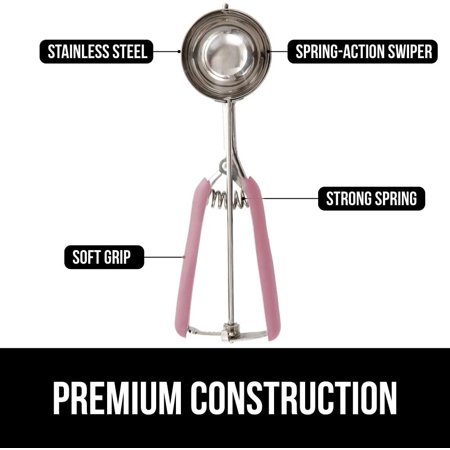 Premium Stainless Steel  Spring-Loaded Scoop for Fruit  Cookie and Ice Cream