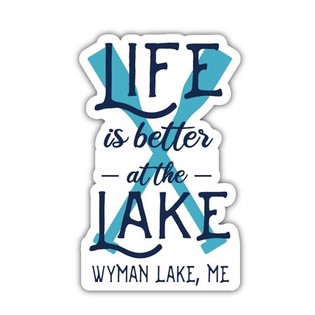 Wyman Lake Maine Souvenir 4 Inch Fridge Magnet Paddle Design