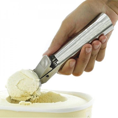 Premium Ice Cream Scoop – Stainless Steel Ice Cream Scooper with Easy Trigger  Cookie Spoon with Comfortable and Anti-Freeze Handle  Perfect for Fro