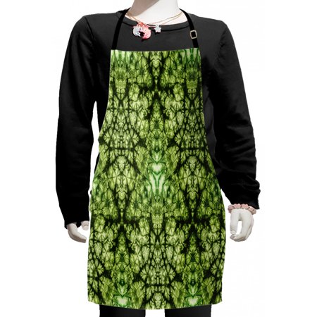 Nature Kids Apron  Free Abstract Nature Inspired Mind Bind Folded Color Silhouette Counter Culture  Boys Girls Apron Bib with Adjustable Ties for Cook
