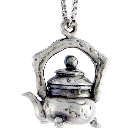 Sterling Silver Tea Pot Charm, 5/8 Inch Tall