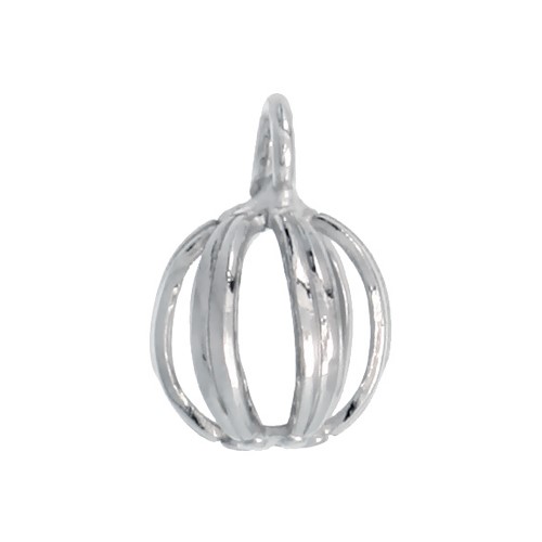 Sterling Silver Tiny Cut Out Ball Charm for Necklace & Bracelet 5/16 in. (8 Mm)