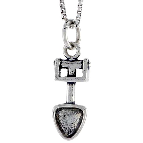 Sterling Silver Shovel Charm, 5/8 Inch Tall
