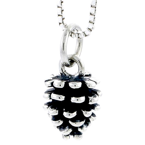 Sterling Silver Pine Cone Charm, 3/8 Inch Tall