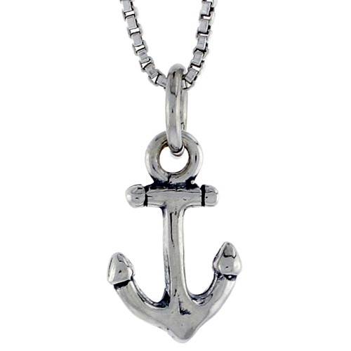 Sterling Silver Anchor Charm, 1/2 Inch Tall