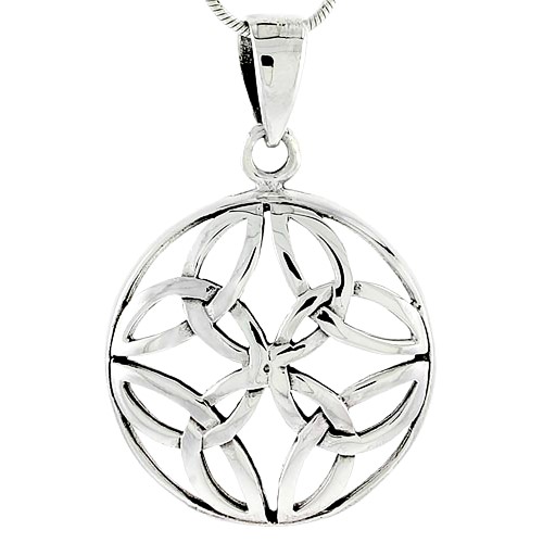 Sterling Silver Celtic Knot Charm, 1 1/8 Inch
