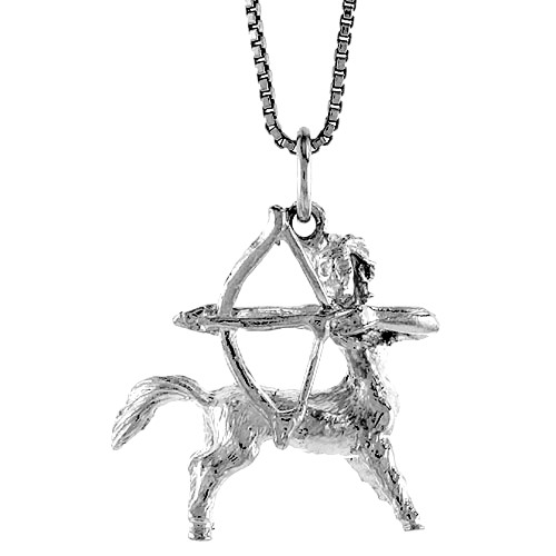 Sterling Silver Zodiac Charm for SAGITTARIUS 7/8 Inch Tall
