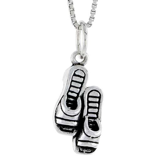 Sterling Silver Sandal Charm, 3/4 Inch Tall