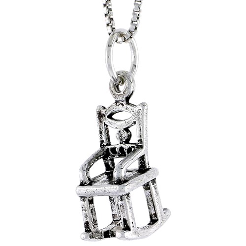 Sterling Silver Rocking Chair Charm, 5/8 Inch Tall