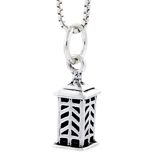 Sterling Silver Lantern Charm, 1/2 Inch Tall