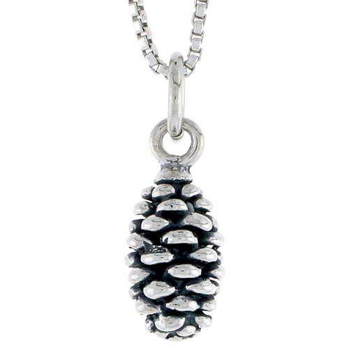 Sterling Silver Pine Cone Charm, 1/2 Inch Tall