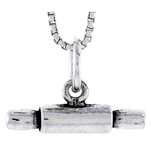 Sterling Silver Dough Roller Charm, 3/16 Inch Tall