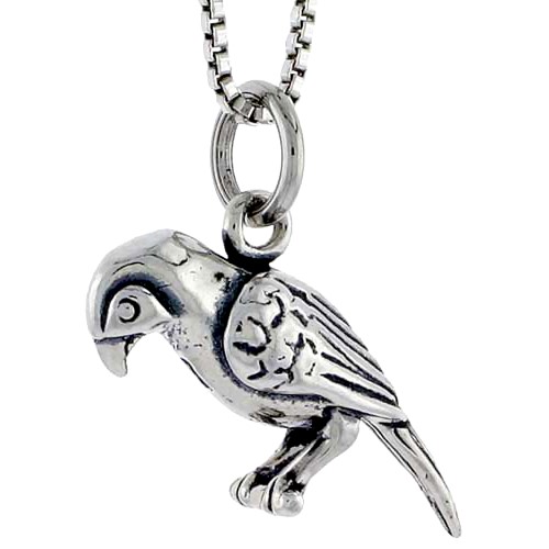Sterling Silver Bird Charm, 1/2 Inch Tall
