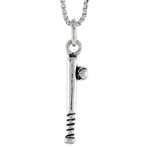Sterling Silver Baseball Bat Charm, 3/4 Inch Tall