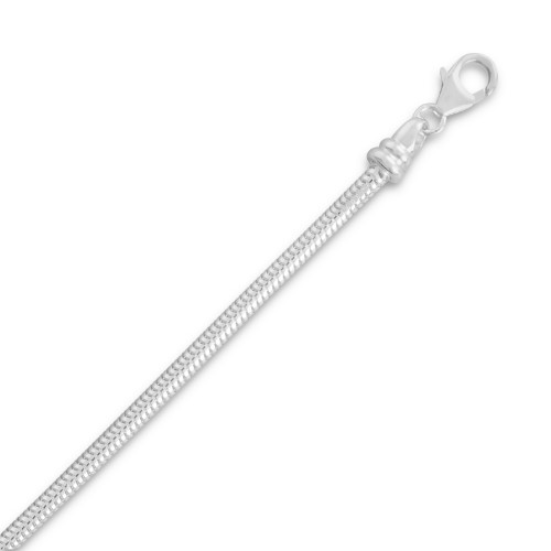 Sterling Silver 8.5 Inch 3mm Snake Story Bead Charm Bracelet - Length: 7 to 8