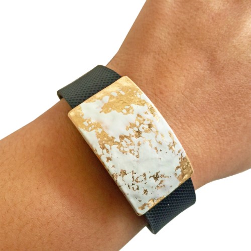 The ROXANNA Charm in White and Gold-the ROXANNA Charm in White and Gold-