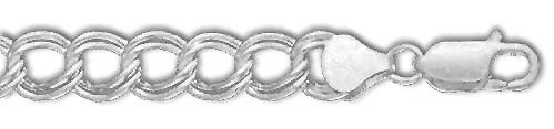 Sterling Silver 9.0 Mm Charm Link Bracelet - Length: 07 to 08