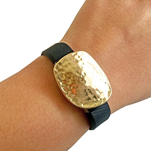 Charm to Accessorize the Fitbit Charge and Other Fitness Trackers - the BERNIE Hammered Metal Charm to Dress up Your Favorite Fitness Tracker (Hammere