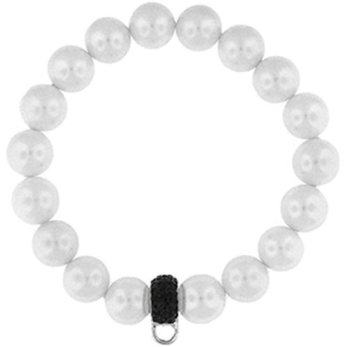 Doma Jewellery MAS00215 Bracelet with Crystal Charm Enhancer - 10mm Faux Pearl Beads