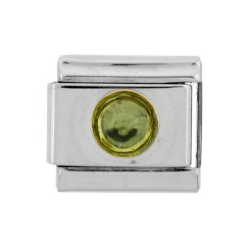 Stainless Steel 18k Gold August Birthstones Charm for Italian Charm Bracelets