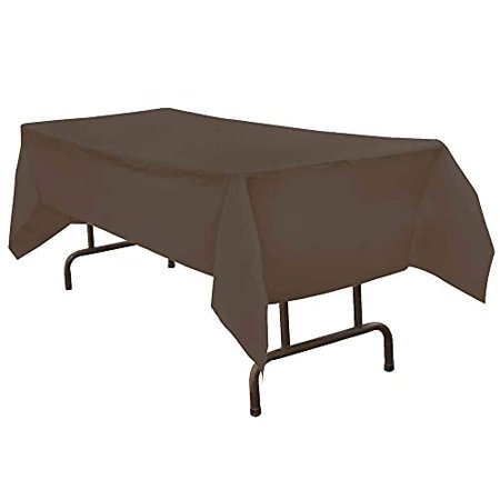 JAM Paper Rectangular Plastic Table Cover - Chocolate Brown - 54 X 108 in - 1 Tablecloth/Pack
