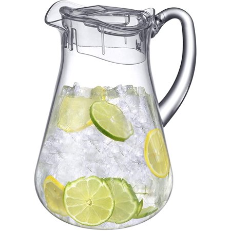 Droply - Acrylic Pitcher (64 Oz)  Clear Plastic Water Pitcher with Lid  BPA-Free and Shatter-Proof  Great for Iced Tea  Sangria  Lemonade  Juice  and 