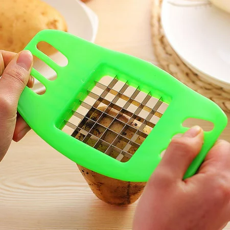 3 Pcs Multi-function French Fry Potato Cutter Slicer Chopper Chipper Stainless Steel Blades Vegetable Fruit Slicer Gadget Sale 4804
