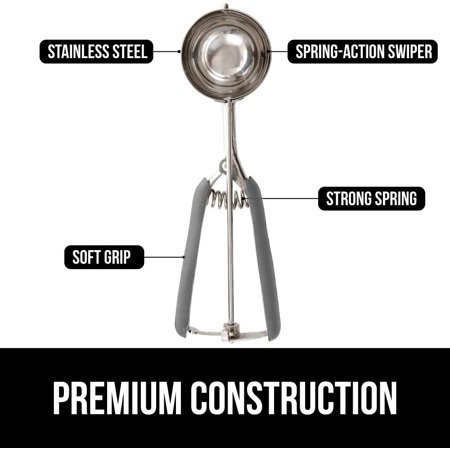 Premium Stainless Steel  Spring-Loaded Scoop for Fruit  Cookie and Ice Cream