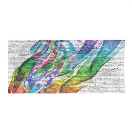 Brick Wall Gym Towel  Colorful Grunge Scribbled Drawing on Surface Town Counter Culture Artisan  Soft Lightweight Absorbent Ultra Compact Microfiber f