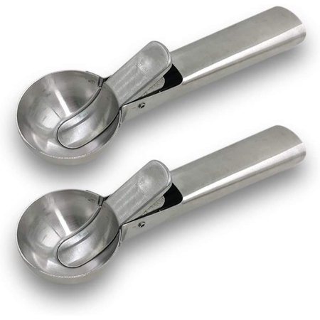 Premium Ice Cream Scoop Solid Stainless Steel Ice Cream Scooper Fruits Scoop with Comfortable and Anti-Freeze Handle Easy Trigger Release Perfect for 