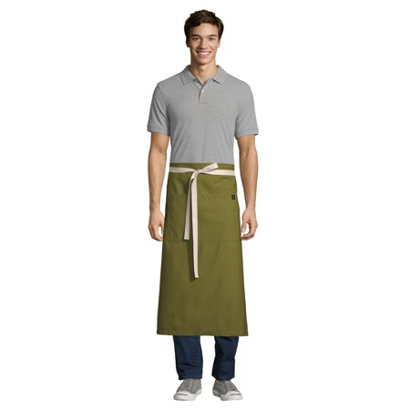 Uncommon Threads 3119 Moss Green Customizable 100% Cotton Canvas Marvel Bistro Apron with Natural We