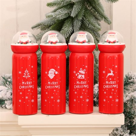 COOLL Water Tumbler Large Capacity Practical Stainless Steel Solid Durable Xmas Red Insulated Tumbler for Gift  Color#4890