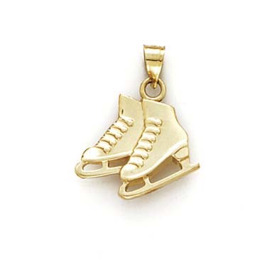 14k Yellow Gold Ice Skates Pendant - 1.0 Grams