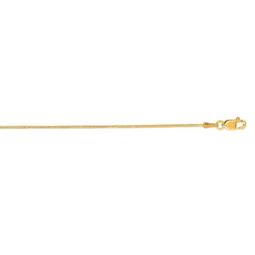 14k Yellow Gold Narrow 1.0 Mm Snake Chain Necklace - Length: 16 to 24