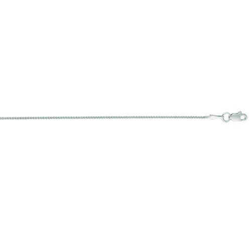 14k White Gold Round 1.0 Mm Wheat Chain Necklace - Length: 16 to 24