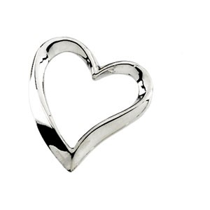 14k White Gold Heart Chain Slide 16x15mm - 1.0 Grams