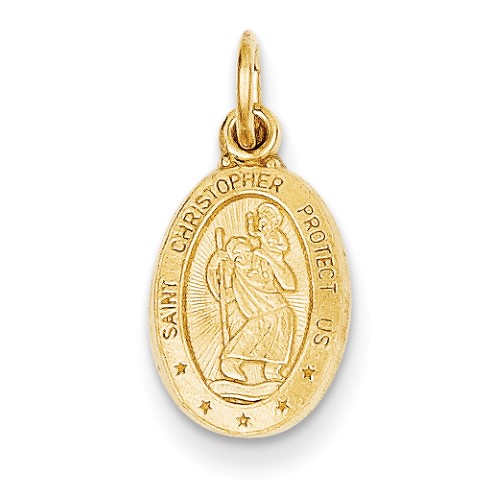 Roy Rose Jewelry 14K Yellow Gold Saint Christopher Medal Charm 10mm Width